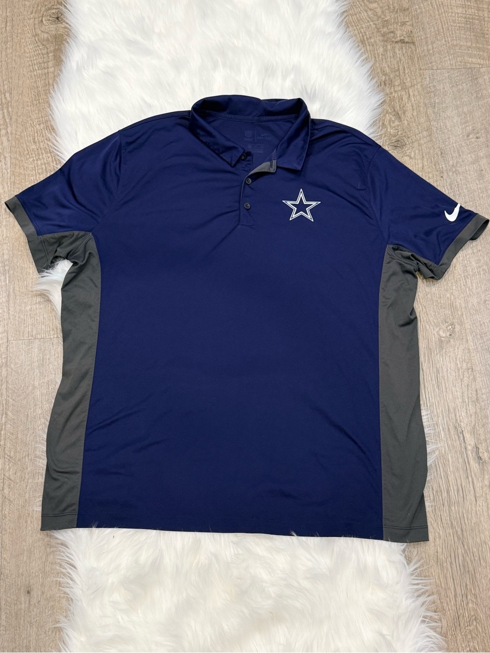 Nike Navy and Gray Dallas Cowboys Star Polo